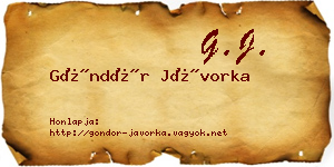 Göndör Jávorka névjegykártya